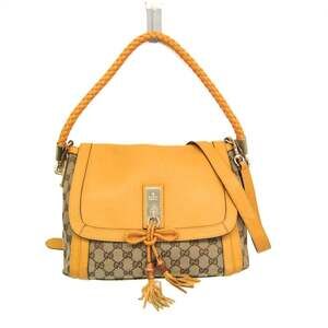 GUCCI Cream Leather Shoulder Bag
